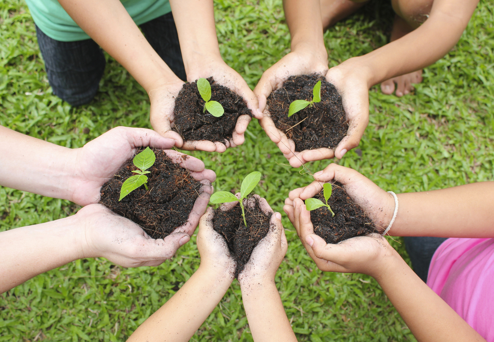 CIrcle of Hands with plants